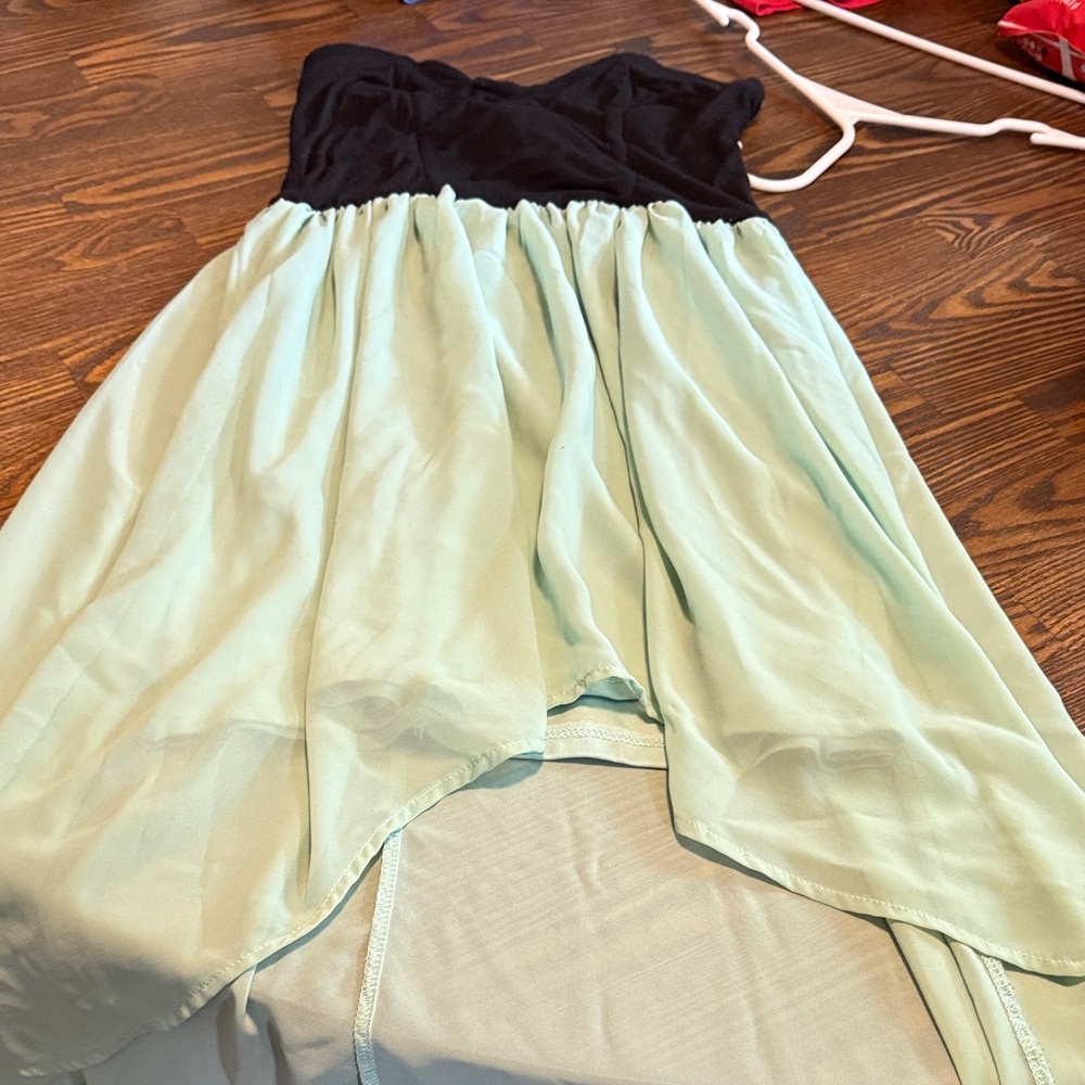Miss Chievous Black & Mint Backless High-Low Dress